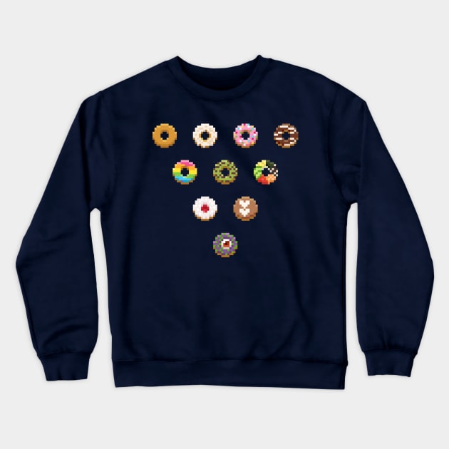 Pixel Donuts Crewneck Sweatshirt by norinoko